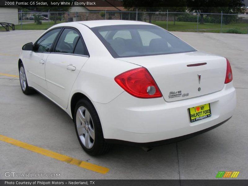 Ivory White / Ebony Black 2008 Pontiac G6 Sedan
