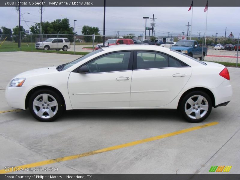 Ivory White / Ebony Black 2008 Pontiac G6 Sedan