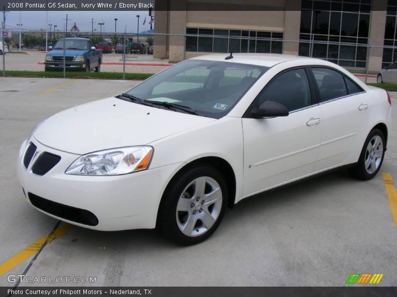 Ivory White / Ebony Black 2008 Pontiac G6 Sedan