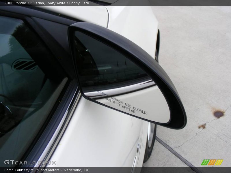 Ivory White / Ebony Black 2008 Pontiac G6 Sedan
