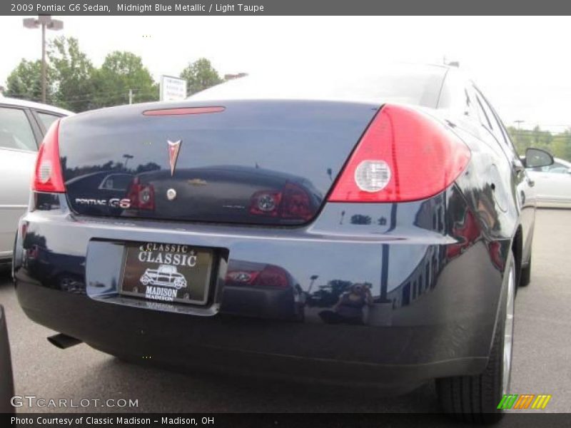 Midnight Blue Metallic / Light Taupe 2009 Pontiac G6 Sedan