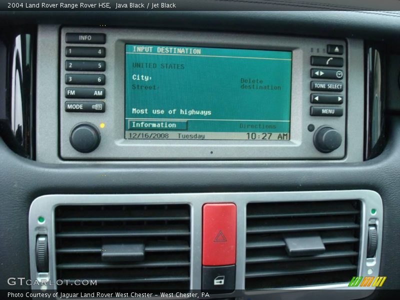 Java Black / Jet Black 2004 Land Rover Range Rover HSE