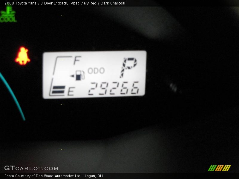 Absolutely Red / Dark Charcoal 2008 Toyota Yaris S 3 Door Liftback