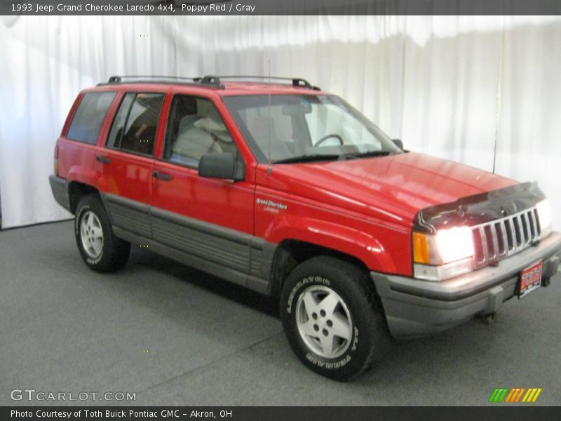 Poppy Red / Gray 1993 Jeep Grand Cherokee Laredo 4x4
