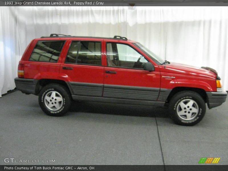 Poppy Red / Gray 1993 Jeep Grand Cherokee Laredo 4x4