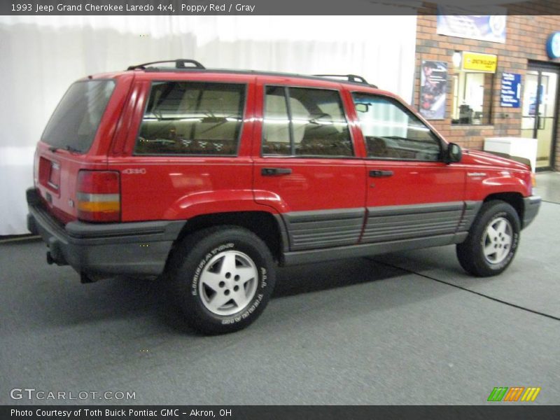 Poppy Red / Gray 1993 Jeep Grand Cherokee Laredo 4x4