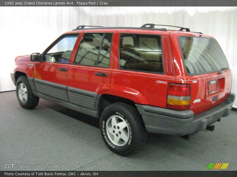 Poppy Red / Gray 1993 Jeep Grand Cherokee Laredo 4x4