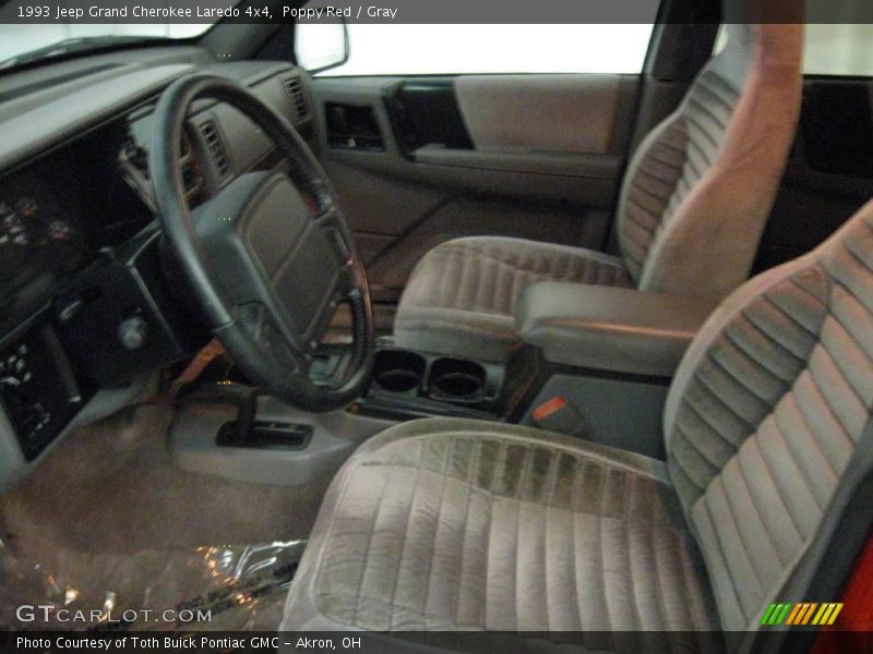 Poppy Red / Gray 1993 Jeep Grand Cherokee Laredo 4x4