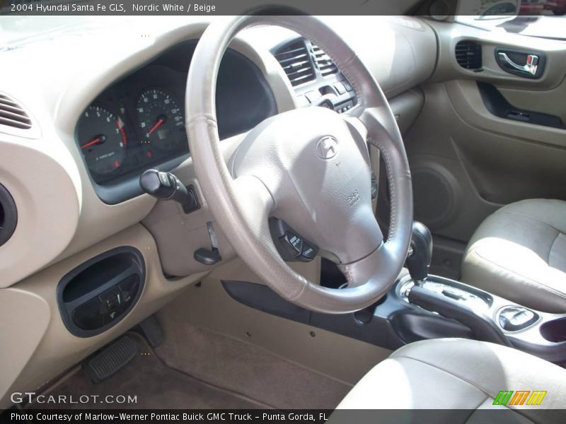 Nordic White / Beige 2004 Hyundai Santa Fe GLS