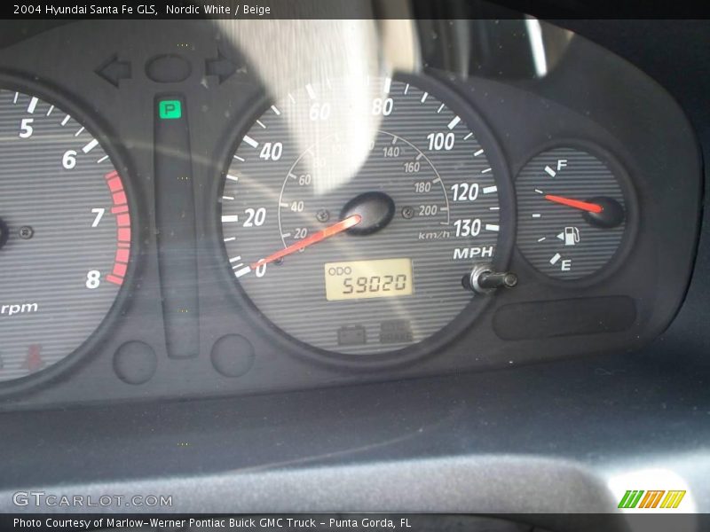 Nordic White / Beige 2004 Hyundai Santa Fe GLS