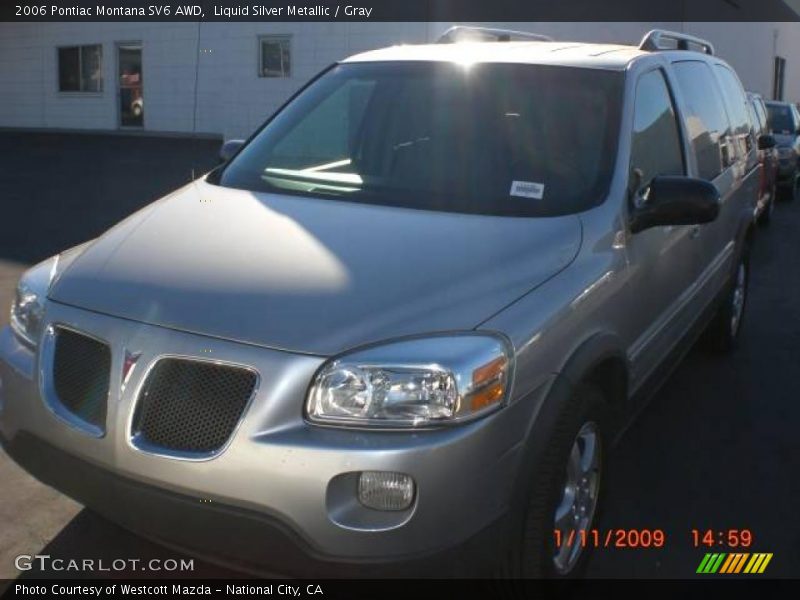 Liquid Silver Metallic / Gray 2006 Pontiac Montana SV6 AWD