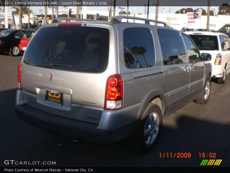 Liquid Silver Metallic / Gray 2006 Pontiac Montana SV6 AWD