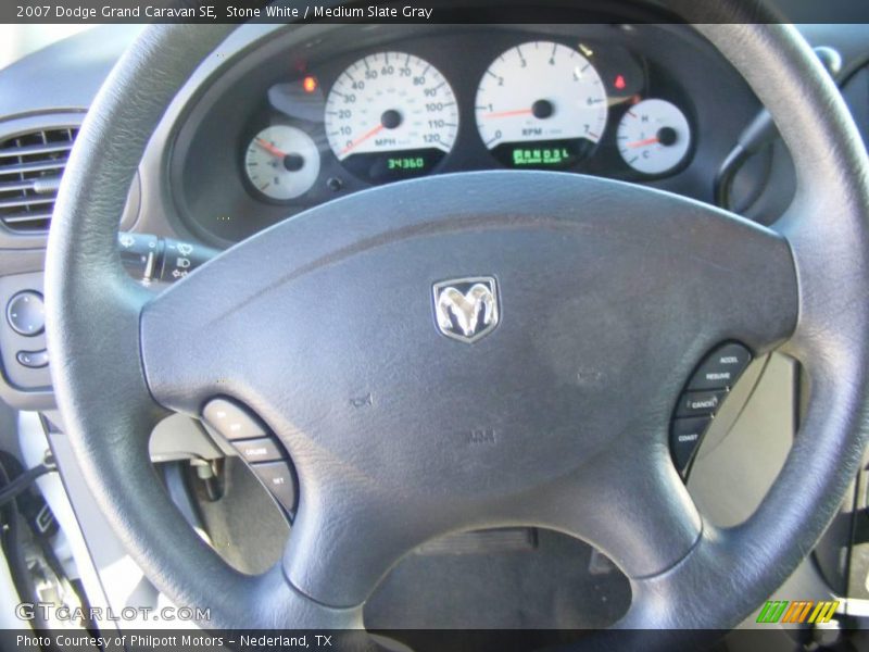 Stone White / Medium Slate Gray 2007 Dodge Grand Caravan SE