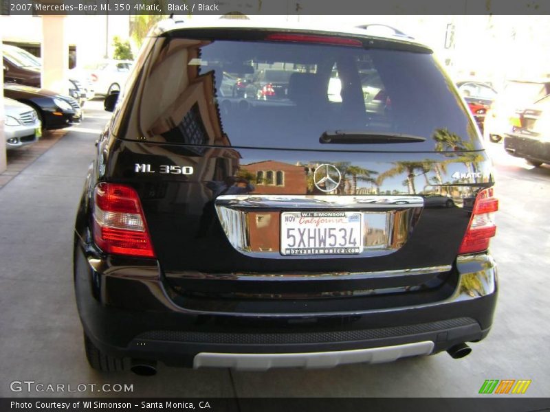 Black / Black 2007 Mercedes-Benz ML 350 4Matic