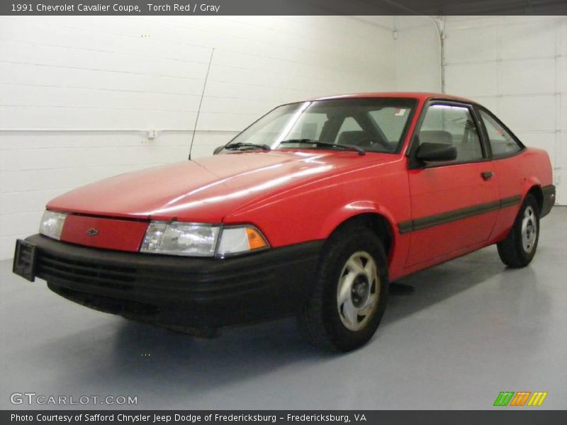 Torch Red / Gray 1991 Chevrolet Cavalier Coupe