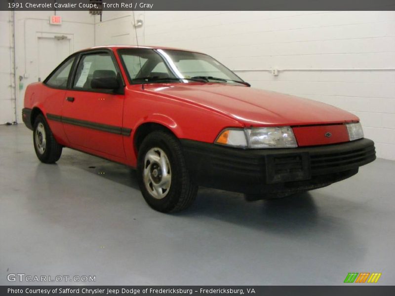 Torch Red / Gray 1991 Chevrolet Cavalier Coupe
