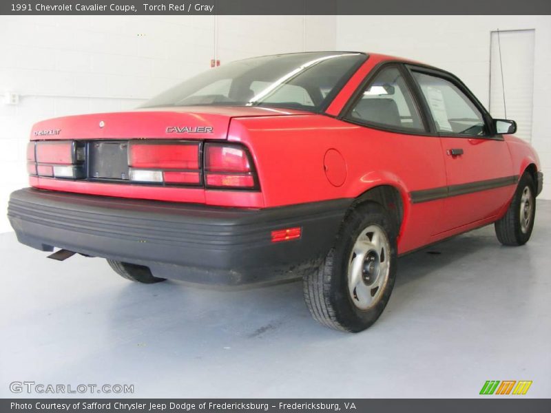 Torch Red / Gray 1991 Chevrolet Cavalier Coupe