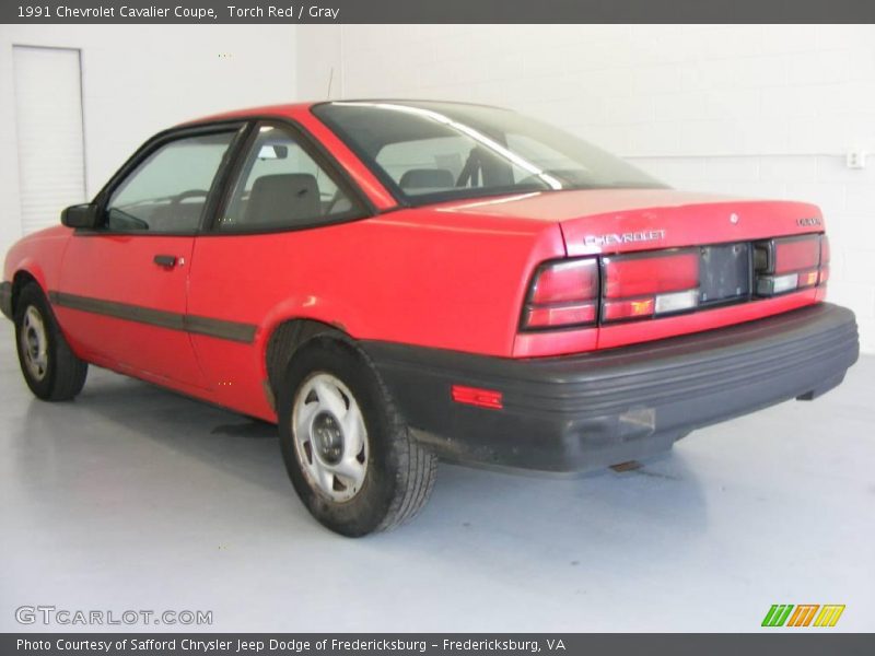 Torch Red / Gray 1991 Chevrolet Cavalier Coupe