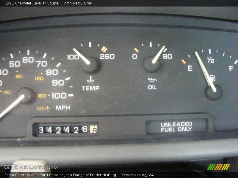 Torch Red / Gray 1991 Chevrolet Cavalier Coupe