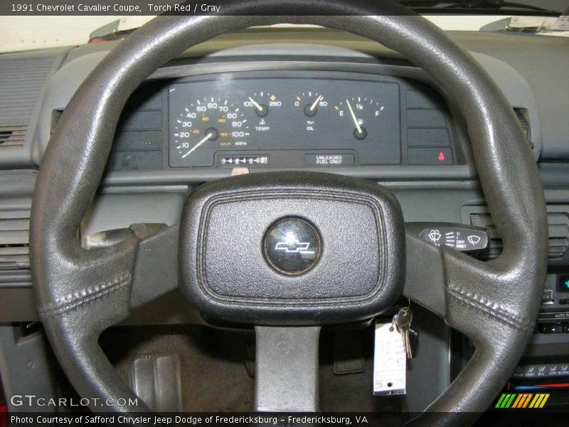 Torch Red / Gray 1991 Chevrolet Cavalier Coupe