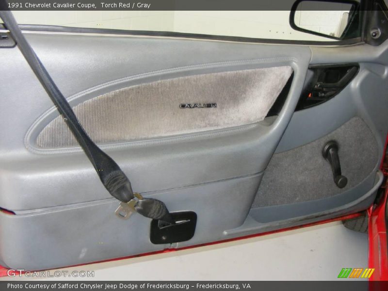 Torch Red / Gray 1991 Chevrolet Cavalier Coupe