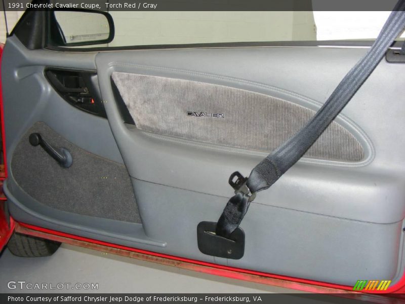 Torch Red / Gray 1991 Chevrolet Cavalier Coupe