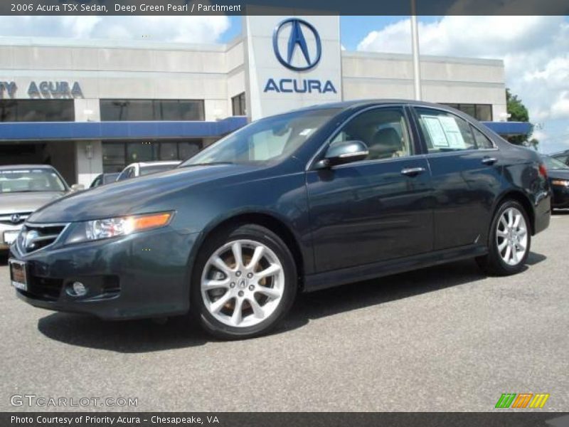 Deep Green Pearl / Parchment 2006 Acura TSX Sedan