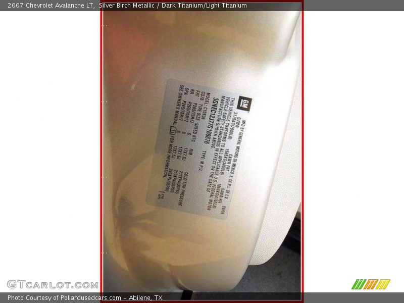 Silver Birch Metallic / Dark Titanium/Light Titanium 2007 Chevrolet Avalanche LT