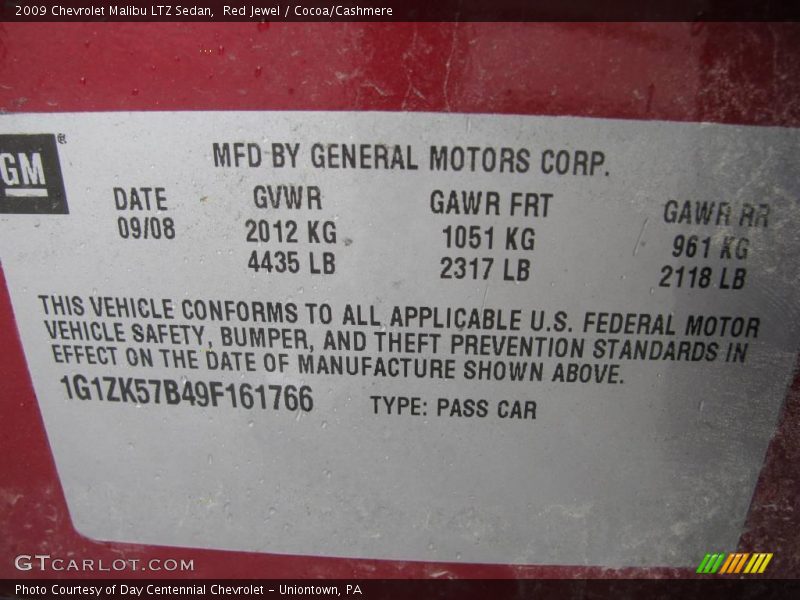 Red Jewel / Cocoa/Cashmere 2009 Chevrolet Malibu LTZ Sedan
