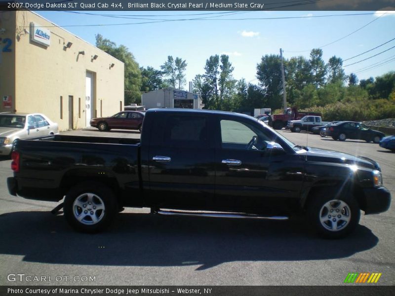 Brilliant Black Crystal Pearl / Medium Slate Gray 2007 Dodge Dakota SLT Quad Cab 4x4