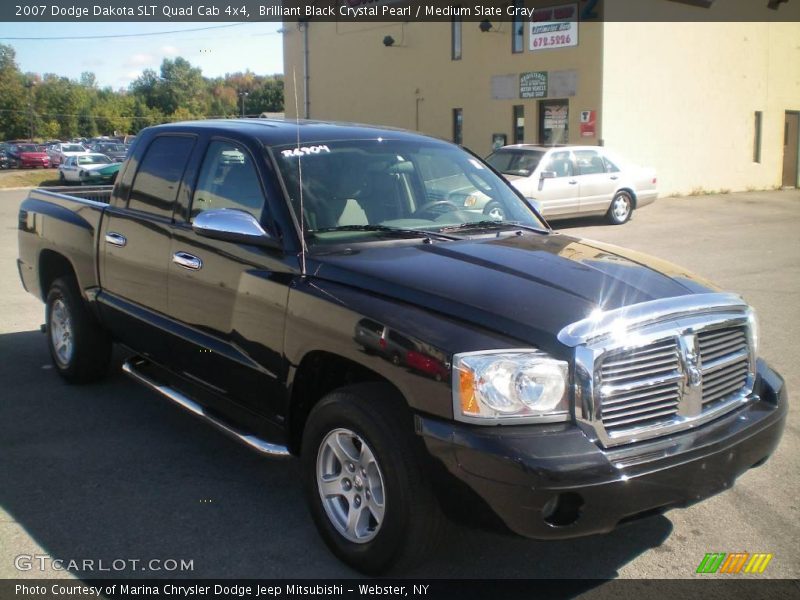 Brilliant Black Crystal Pearl / Medium Slate Gray 2007 Dodge Dakota SLT Quad Cab 4x4