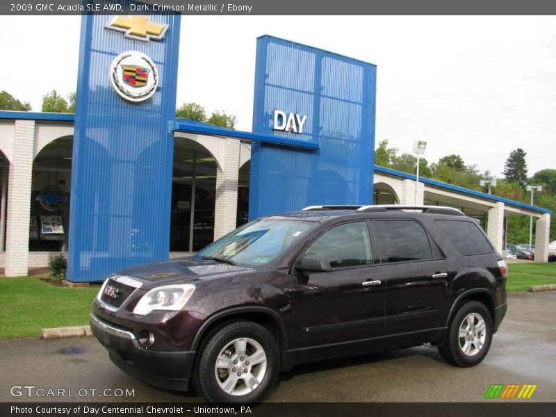 Dark Crimson Metallic / Ebony 2009 GMC Acadia SLE AWD