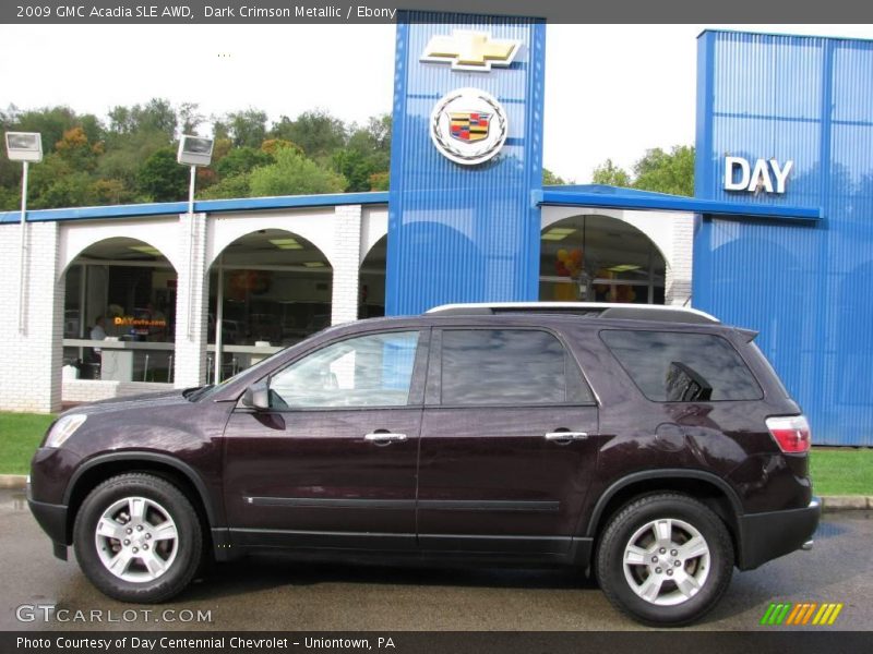 Dark Crimson Metallic / Ebony 2009 GMC Acadia SLE AWD