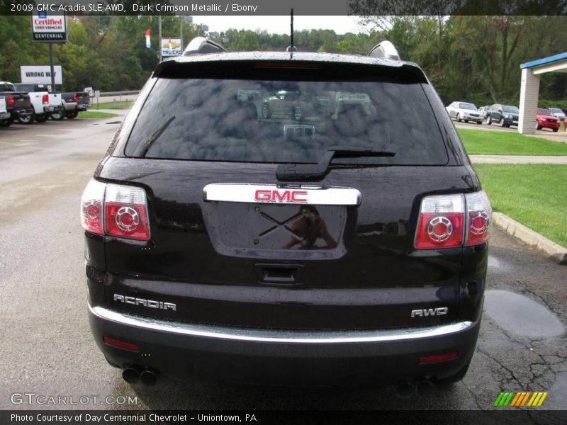 Dark Crimson Metallic / Ebony 2009 GMC Acadia SLE AWD