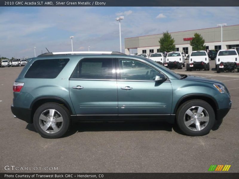 Silver Green Metallic / Ebony 2010 GMC Acadia SLT AWD