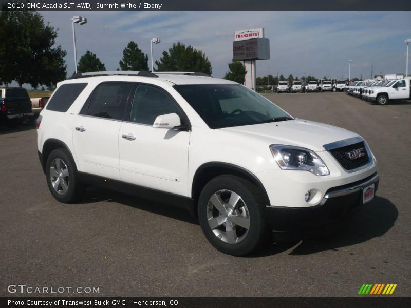 Summit White / Ebony 2010 GMC Acadia SLT AWD