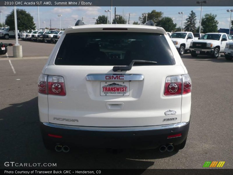 Summit White / Ebony 2010 GMC Acadia SLT AWD