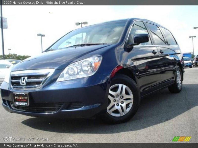 Midnight Blue Pearl / Gray 2007 Honda Odyssey EX-L