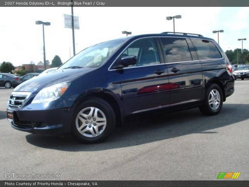 Midnight Blue Pearl / Gray 2007 Honda Odyssey EX-L