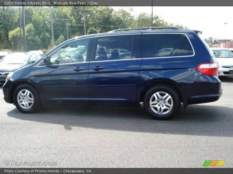 Midnight Blue Pearl / Gray 2007 Honda Odyssey EX-L