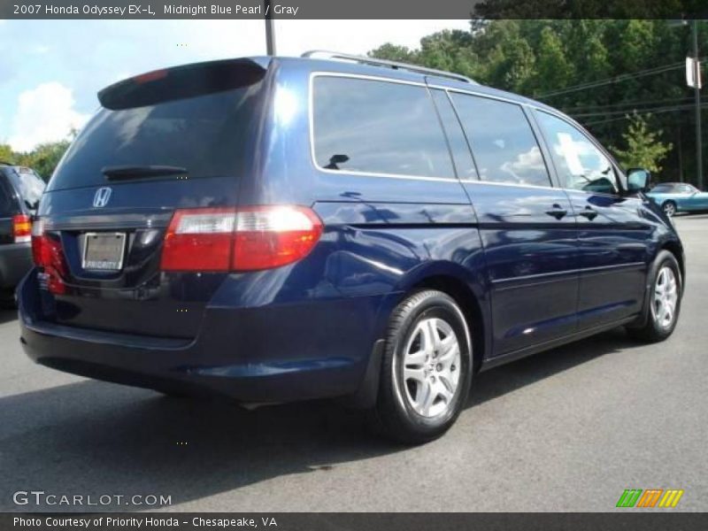 Midnight Blue Pearl / Gray 2007 Honda Odyssey EX-L