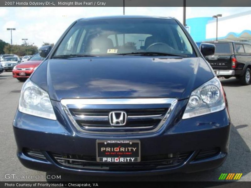 Midnight Blue Pearl / Gray 2007 Honda Odyssey EX-L