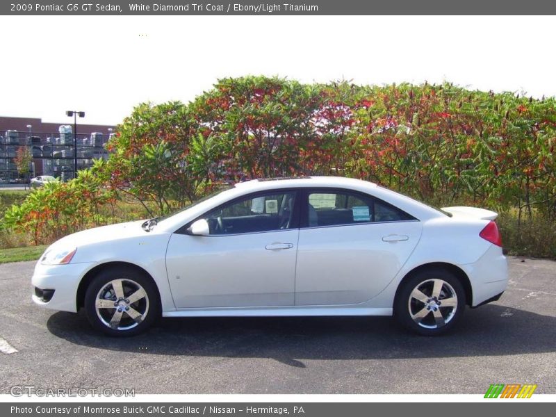 White Diamond Tri Coat / Ebony/Light Titanium 2009 Pontiac G6 GT Sedan