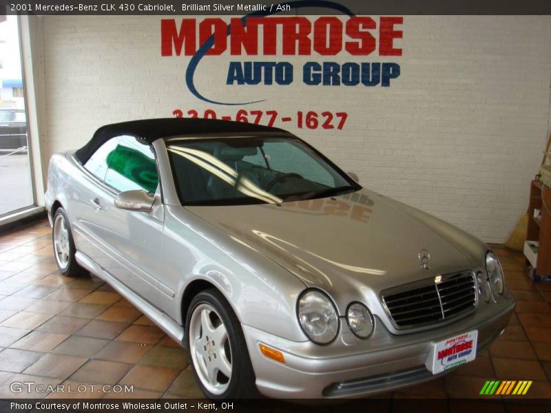 Brilliant Silver Metallic / Ash 2001 Mercedes-Benz CLK 430 Cabriolet