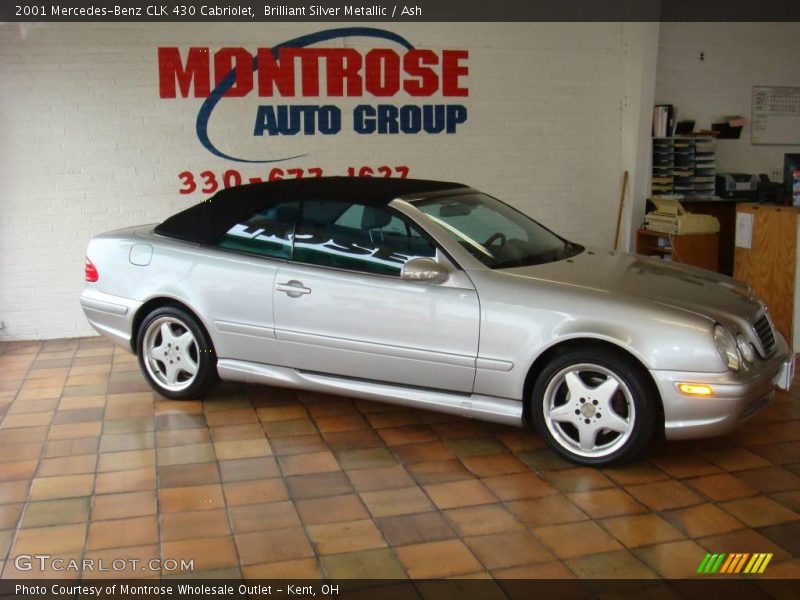 Brilliant Silver Metallic / Ash 2001 Mercedes-Benz CLK 430 Cabriolet