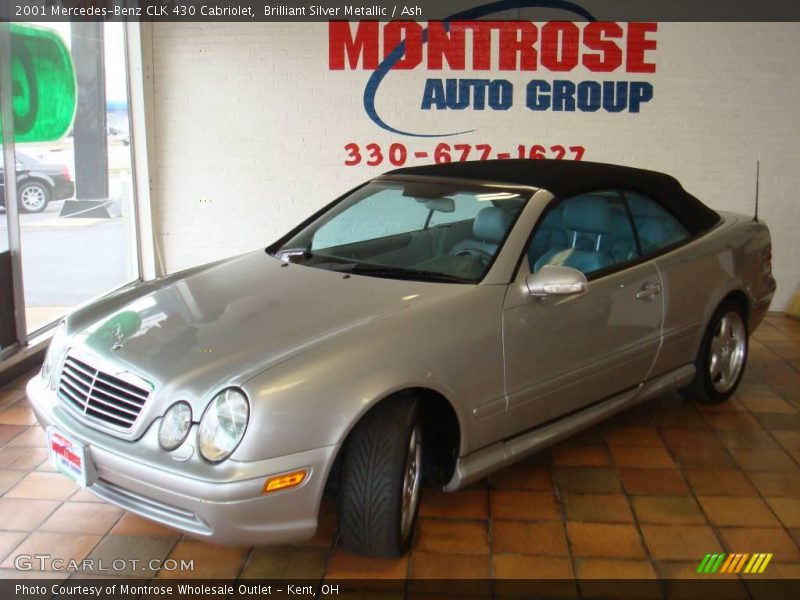 Brilliant Silver Metallic / Ash 2001 Mercedes-Benz CLK 430 Cabriolet