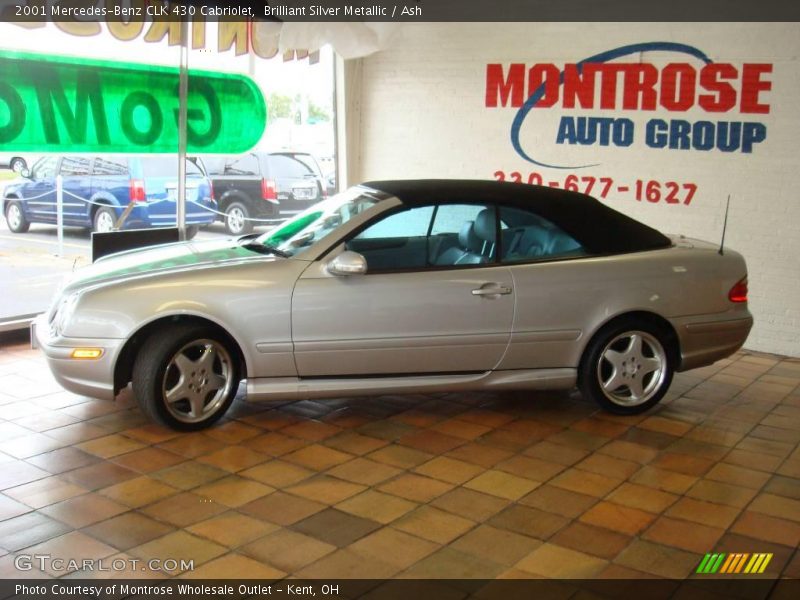 Brilliant Silver Metallic / Ash 2001 Mercedes-Benz CLK 430 Cabriolet