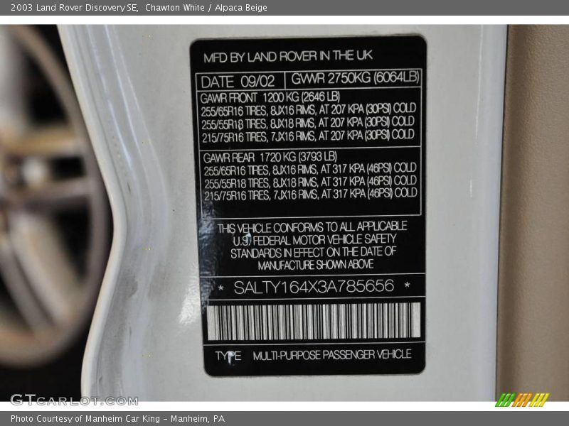Chawton White / Alpaca Beige 2003 Land Rover Discovery SE