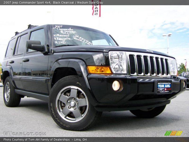 Black Clearcoat / Medium Slate Gray 2007 Jeep Commander Sport 4x4