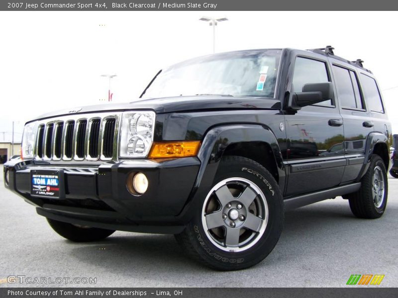 Black Clearcoat / Medium Slate Gray 2007 Jeep Commander Sport 4x4